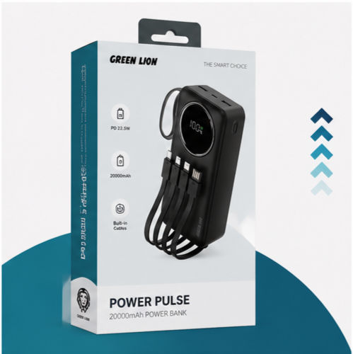 پاور بانک گرین لاین مدل Power Pulse ظرفیت ۲0000 میلی آمپر ساعت Green Lion Power Pulse ۲0000mAh Power Bank
